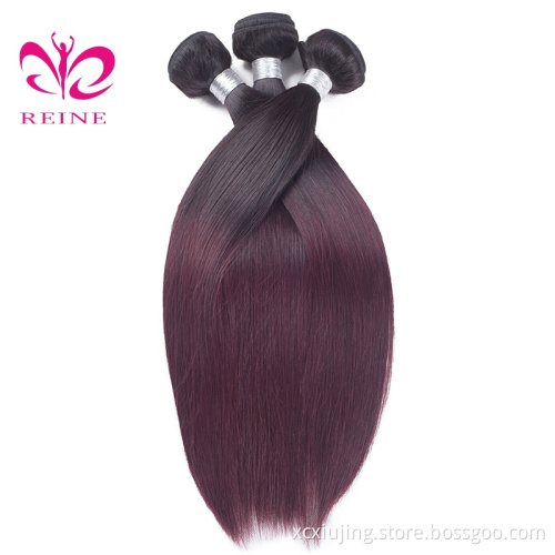 REINE Aliexpress Hair 1B/99J Red Hair Color Virgin Malaysian Hair Bundles